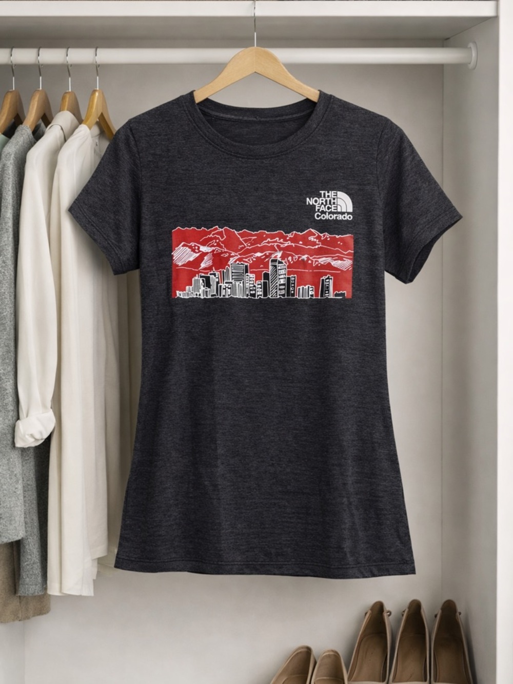 The North Face Colorado Graphic Tee Womens Medium Gray Short Sleeve T-Shirt